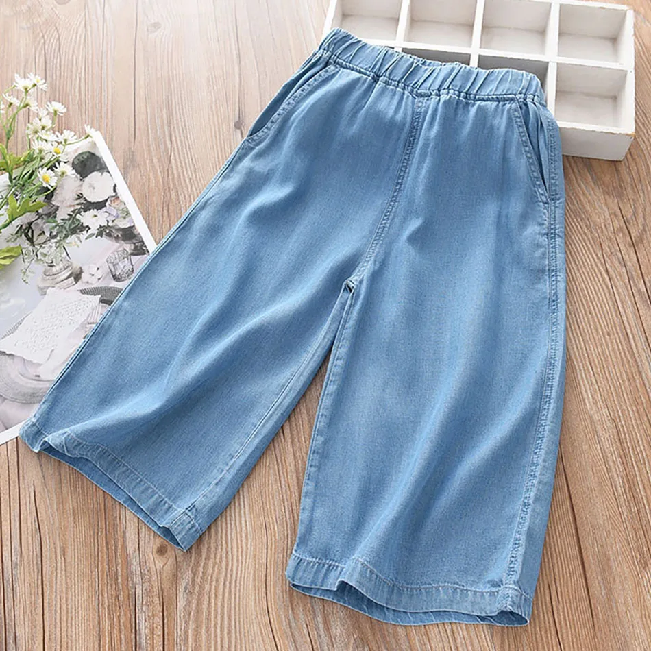 Chic Girls Summer Denim Wide Leg Pants Designed for Maximum Comfort and Trendy Look Suitable for All Occasions Kids Pants