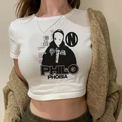 Y2k Tops streetwear  trashy vintage crop top Woman trashy goth Kawaii 2000s clothing