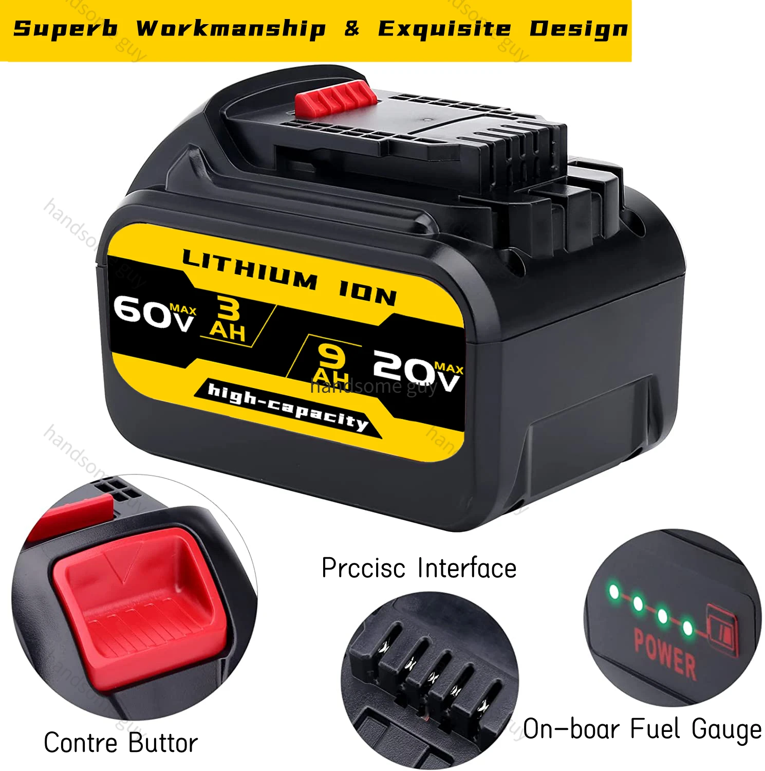 100% Neue High Quality 9000mAh 20V/60V Verbesserte MAX Rechargeable Battery,Ersatz for Dewalt DCB609 DCB612 Cordless Power Tools