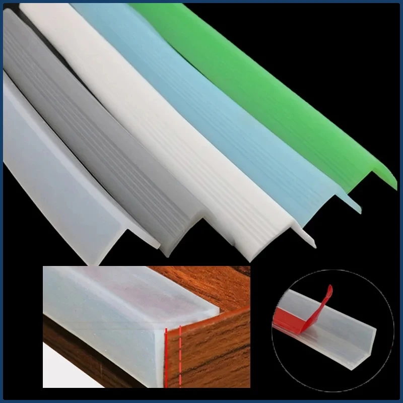 L Type Silicone Sealing Strip Glass Angle Corner Protecor Collision Avoidance Gasket Living Room Decorative Bar Hemming Strips