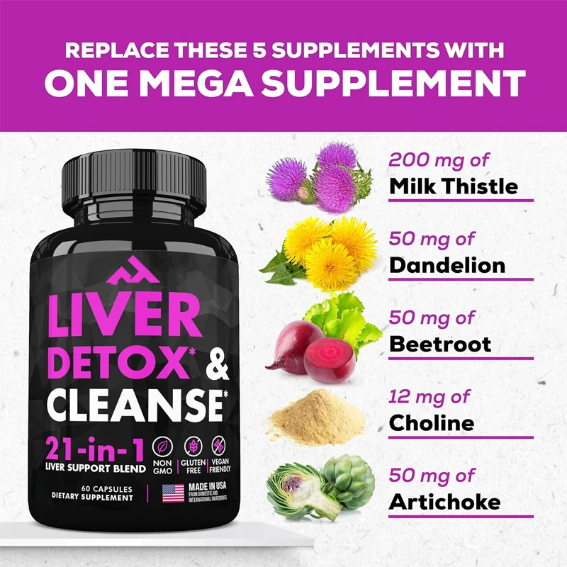 

Liver Cleansing, Detoxification, and Repair Support - Containing Dandelion Root and Korean Thistle Extract