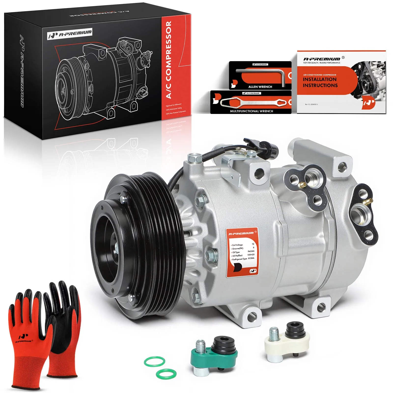 A-Premium AC Compressor with 6SEU16 Compressor for Kia Rondo 2007-2009
