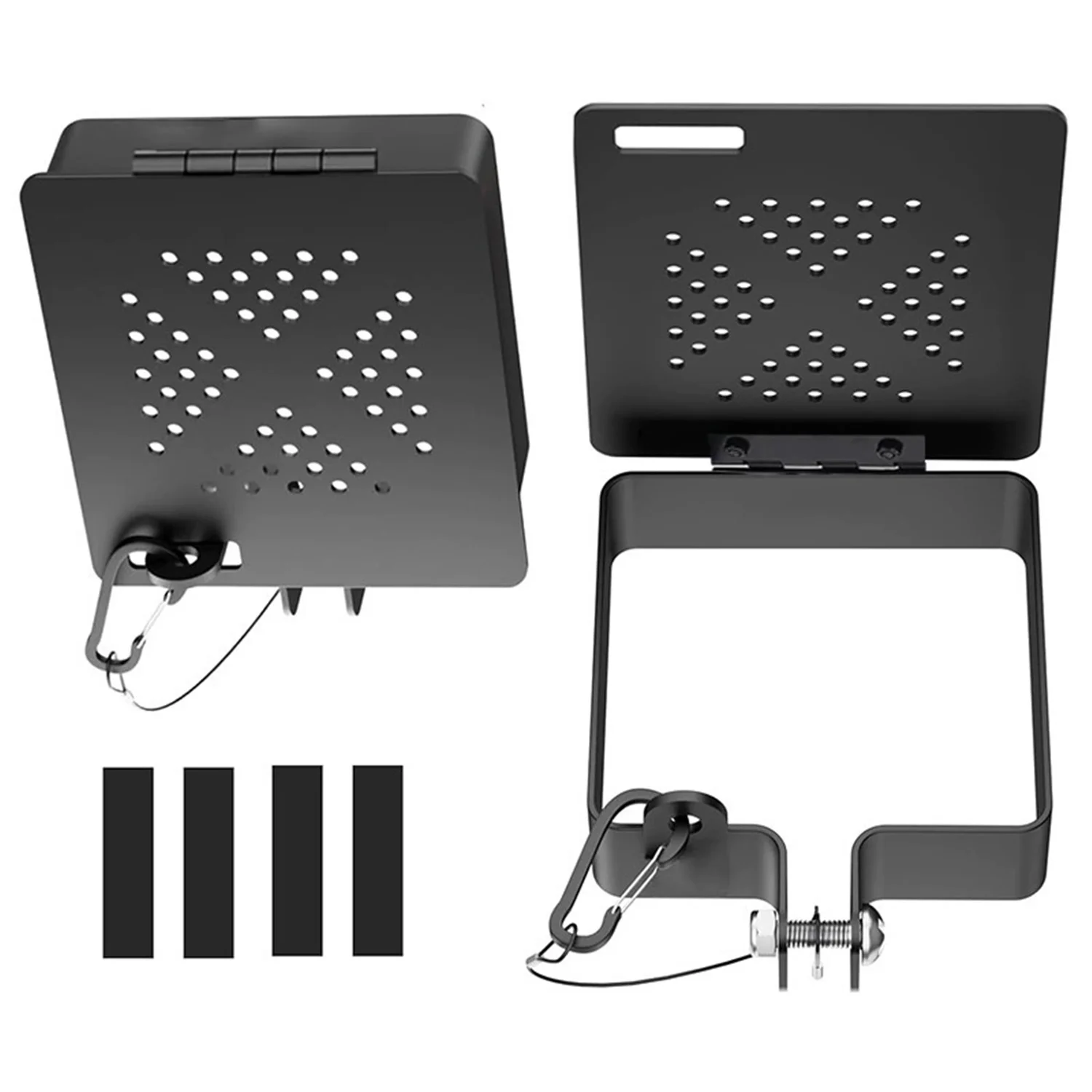RC Bumper End Caps for 4x4 Square Tube Trailers Impact-Resistant Aluminum Alloy with Locking Pins Rust-Proof Matte Black for