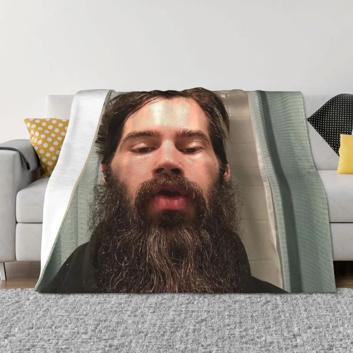 

Nick The Beard Mullen Throw Blanket Heavy Luxury Brand Furrys Custom Blankets
