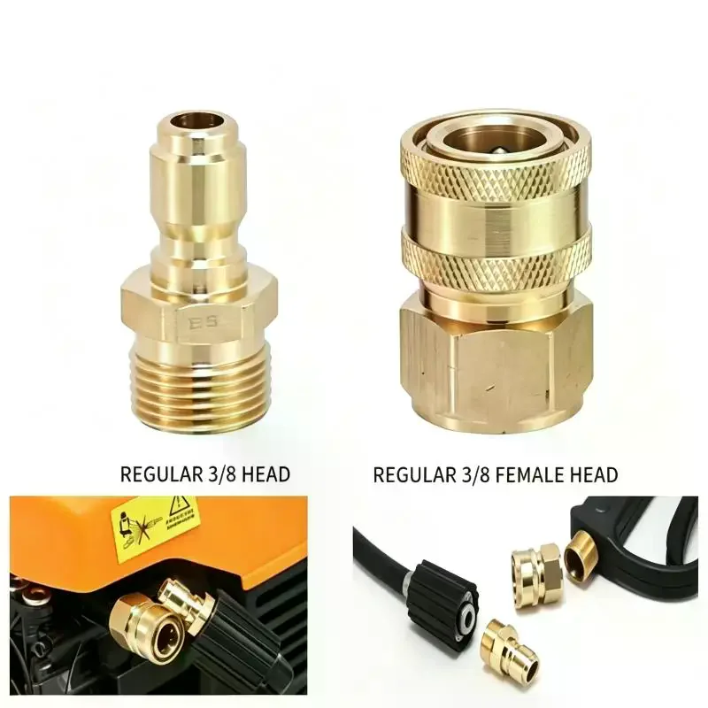 Quick Plug Washer Brass Pressure Release Connector M22 15 Female 1/4 Male Pair Hose Inch Adapter Gar