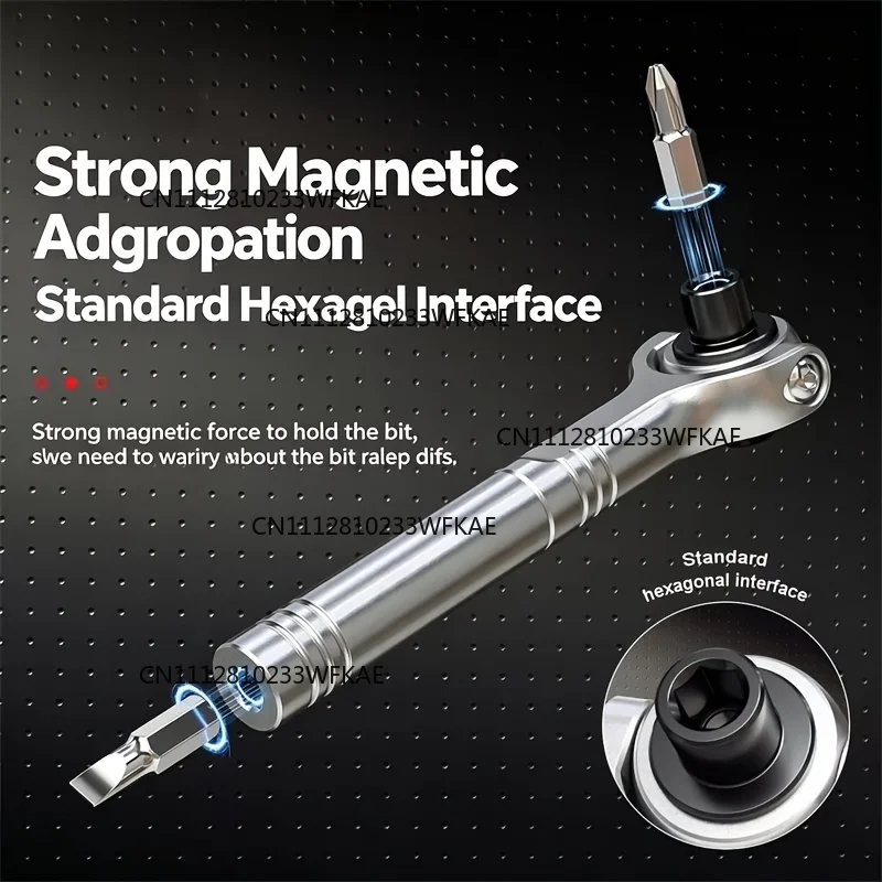 Universal Ratchet Wrench Socket Screwdriver Bit Dual-Purpose Forward and Reverse Magnetic High Speed Screwdriver Repair Tool
