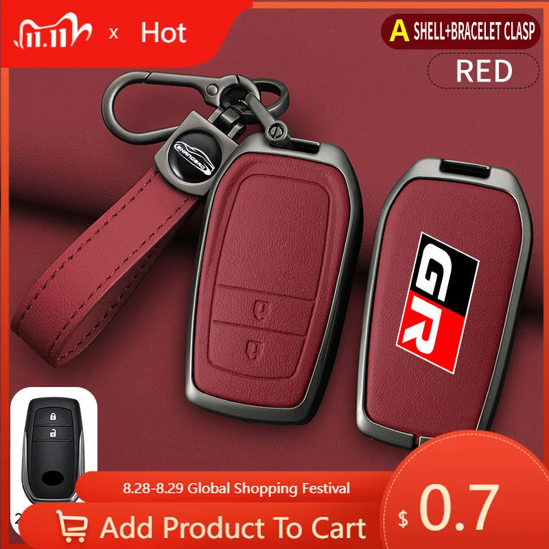 

2025 Hot Car Key Case Cover For Toyota GR Sport C-HR Gazoo RAV4 Racing Mirai Avensis Zinc Alloy Key Shell Keychain Shell Covers
