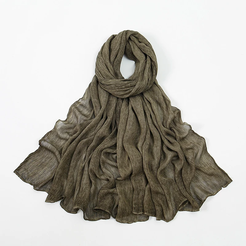 Hijab de rayón arrugado a la moda para mujer, bufanda musulmana, chal, pañuelo liso para la cabeza, turbante islámico liso de talla grande, diademas, Foulard