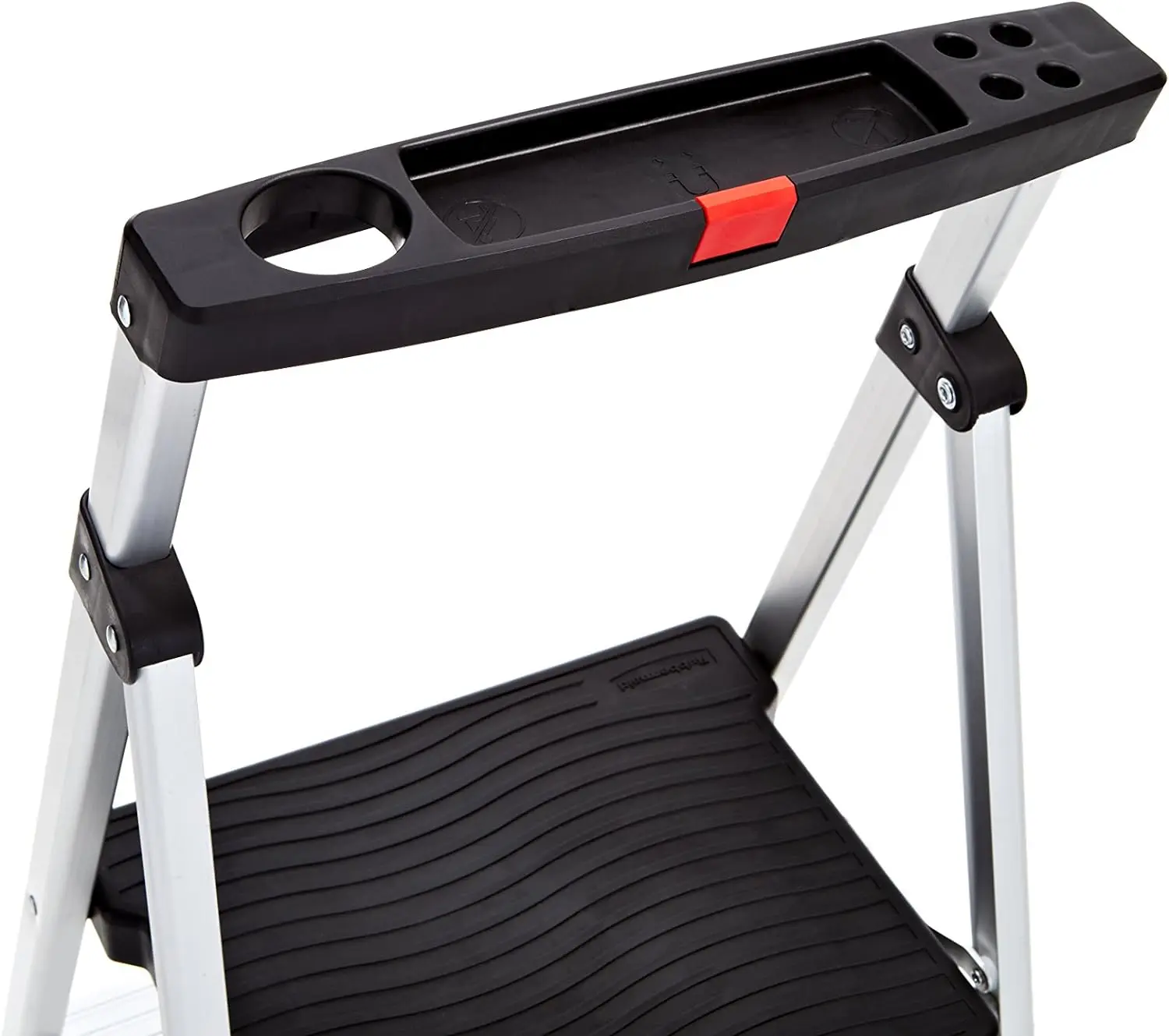 Leve alumínio Step Stool, Projeto Top, 225-lb Capacidade Prata