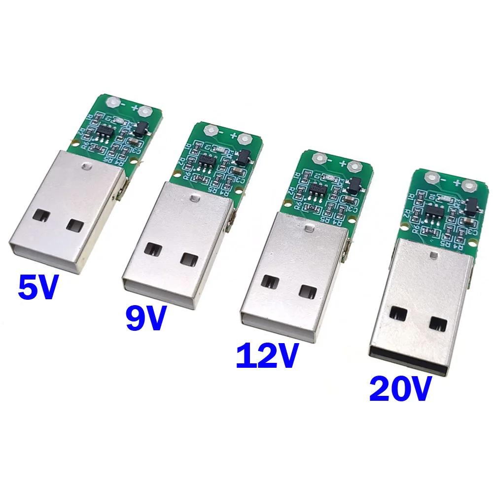 QC To 5V 9V 12V 20V Power Buck Modules USB 2.0 QC2.0/3.0 Decoy Trigger Board Induction Cable Male Plug Connector with Housing