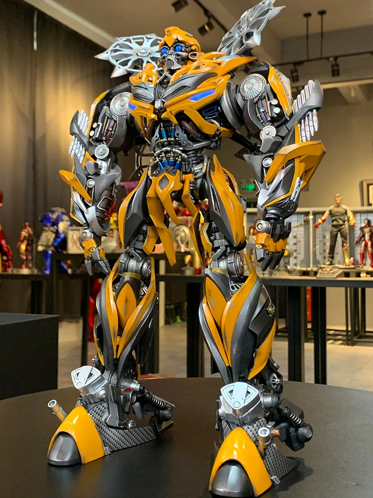 Original:transformers Cs1/18 Bumblebee Alloy Handmade Robot Double Head Carved Luminous Model Gift Collection Doll Gift