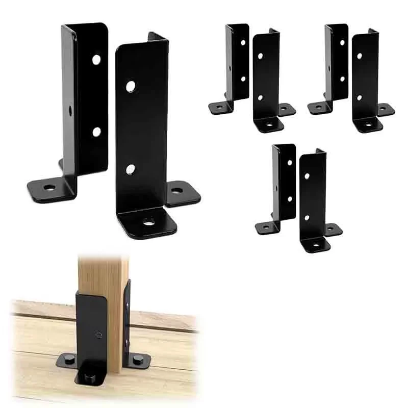 1 Set Adjustable Deck Post Anchor Brackets, Compatible , Supports for Fences & Gazebo Poles, Space-Saving Easy Install Mounts