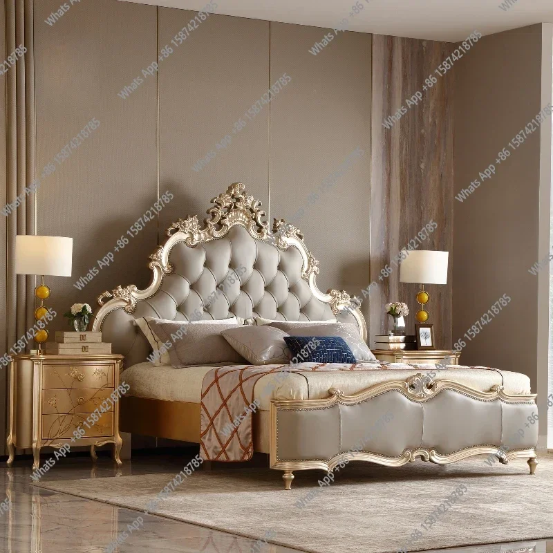 Aesthetics France Romantic Bed Light Luxury Adult Wedding Princess Sleeping Bed Modern Aesthetics Trendy Muebles Home Furniture