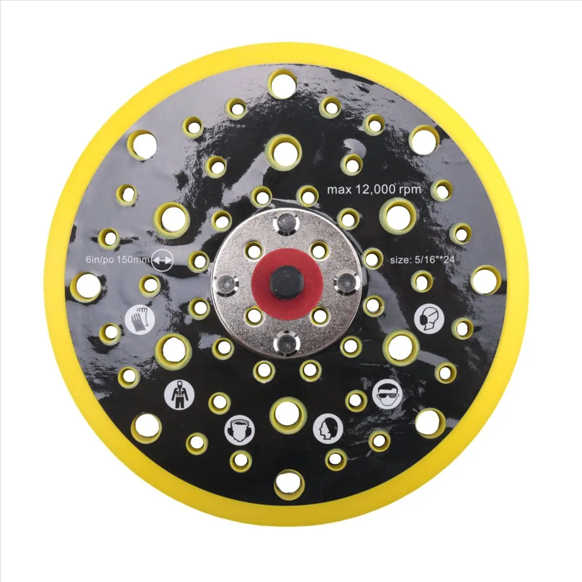 ABFW 150mm 5/16 Thread 52 Hole Medium Density Random Orbital Sander Hook & Loop Backing Pad Compatible with CEROS DEROS