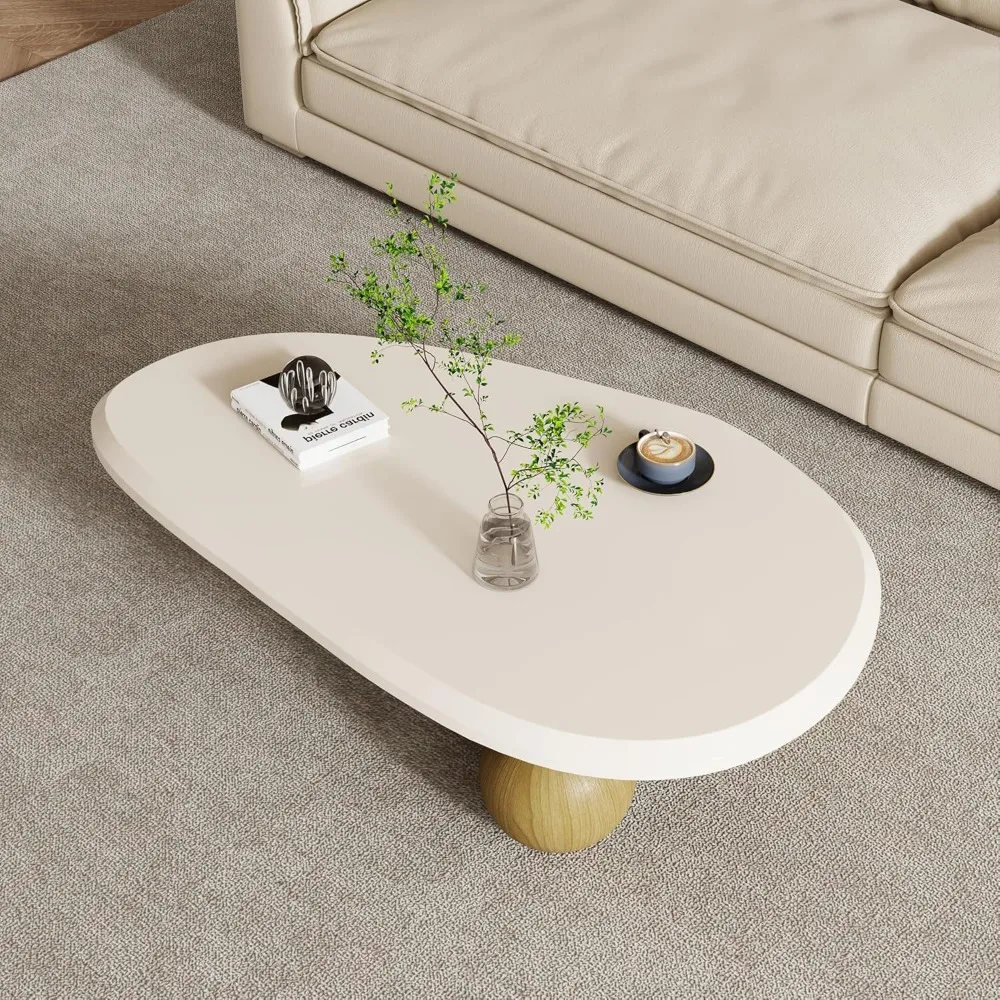 Small Coffee Table, Mid Century Vintage Oval Coffee Table, Rustic Mini Center Tables for Living Room, Small Spaces