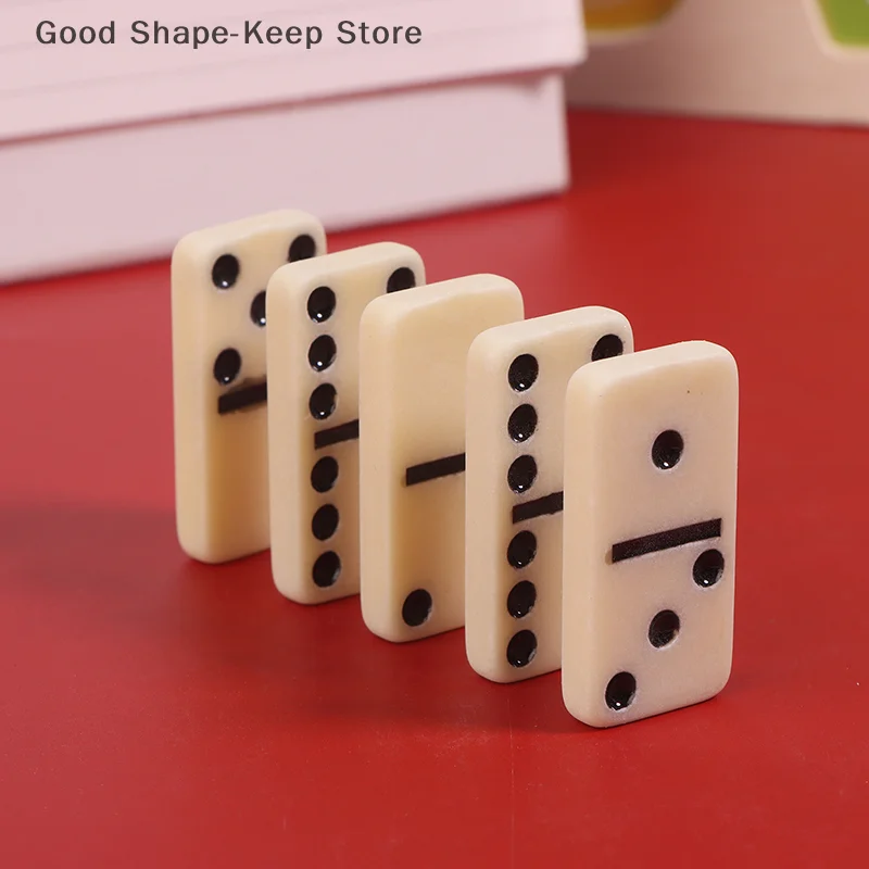 Domino Game Set With Box Melamine 28 Dominoes Tiles Gifts Professional Table Game Multifunctional For Family Game Decor