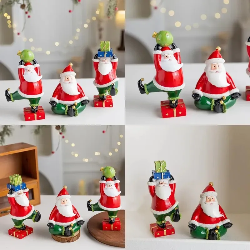Creative Santa resin statue, suitable for home decoration and sitting or standing display, is a holiday gift for the