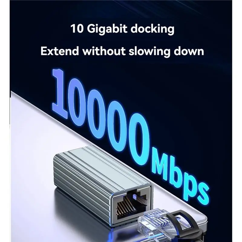 A53M-10Gbps RJ45 Connector Female To Female Gigabit Network Extender For Cat8 Cat7 Cat6 Cat5 Ethernet Cable Adapter