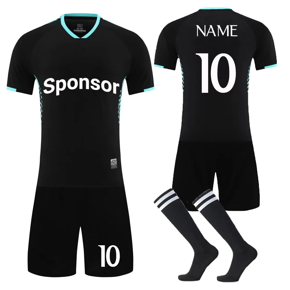 Men & Children Sublimation Football Jersey Sets, Boys Soccer Uniforms Men's Club Team Football Training Jerseys Suit DIY Custom