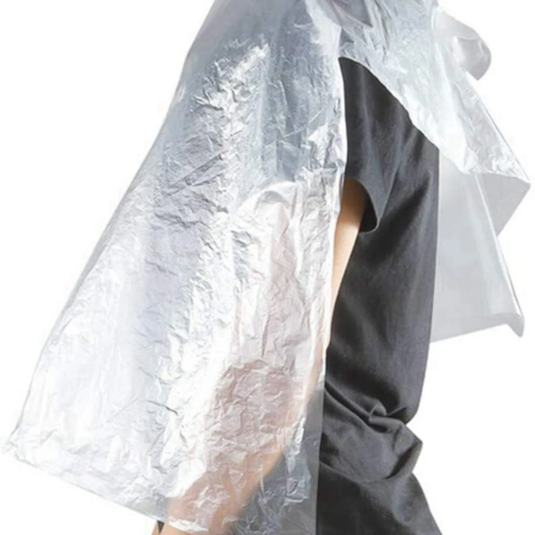 

ABBK-500Pcs PE Apron Disposable Long Barber Wai Cloth Perm Hair Salon Haircut Wai Hairdressing Cape Shawl 60X90cm