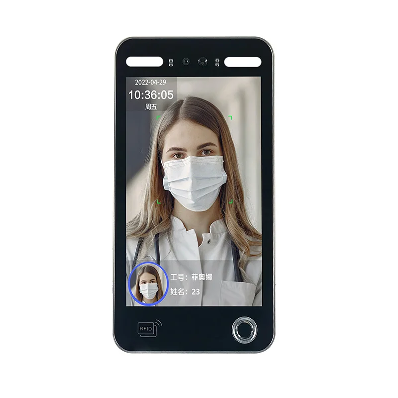 

7-дюймовая система контроля доступа с динамическим распознаванием ладоней IPS RFID Attendance информационная система учета лиц с приложением
