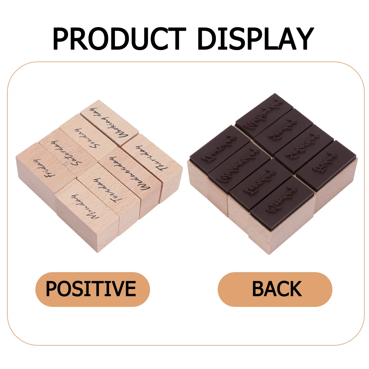 1Pc Wooden Seal Portable Greeting Stamp Creative English Letter Stamp for Scrapbooking Craft Diary (Month Pattern)