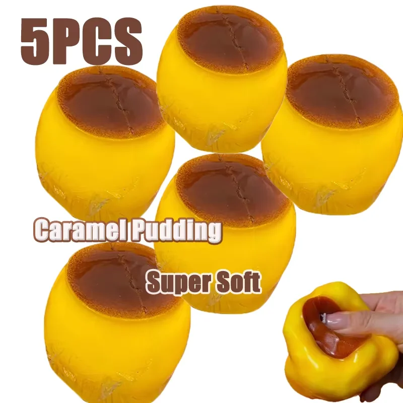 Lustiger Karamellpudding-Fidget-Ball, handgemachtes knuspriges Squishy-Spielzeug, ASMR sensorisches Stressabbau-Quetschspielzeug, Geschenk für Erwachsene & Jugendliche