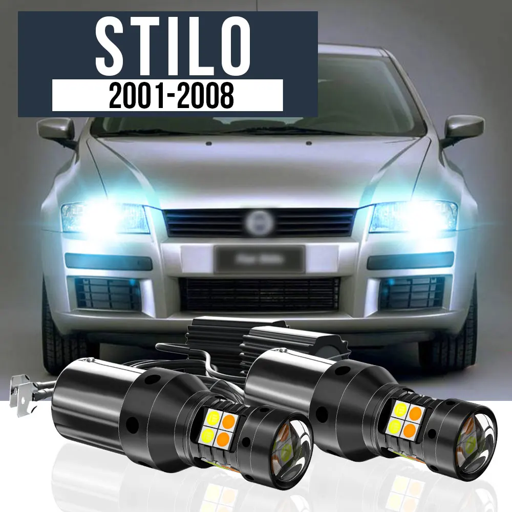 

2x LED Dual Mode Turn Signal+Daytime Running Light Blub DRL Canbus Accessories For Fiat Stilo 2001-2008 2003 2004 2005 2006 2007