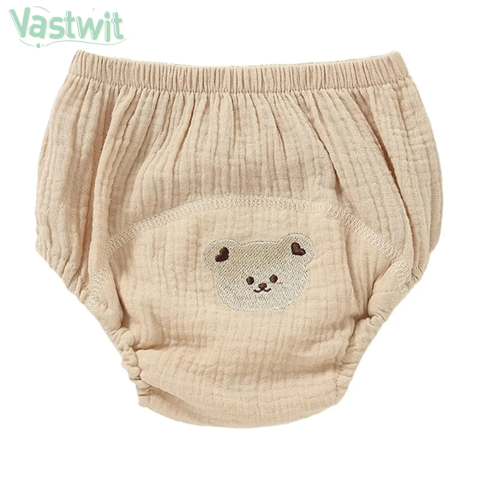 

Toddler Baby Summer Casual Cotton Training Shorts Reusable Breathable Diaper Cover Solid Color Cute Embroidery Bloomer Underwear