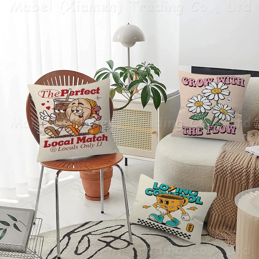 

Kitchen Food Cartoo Character Pillow Cushion Cover Pillowcase Living Room Sofa Home Decor Customized