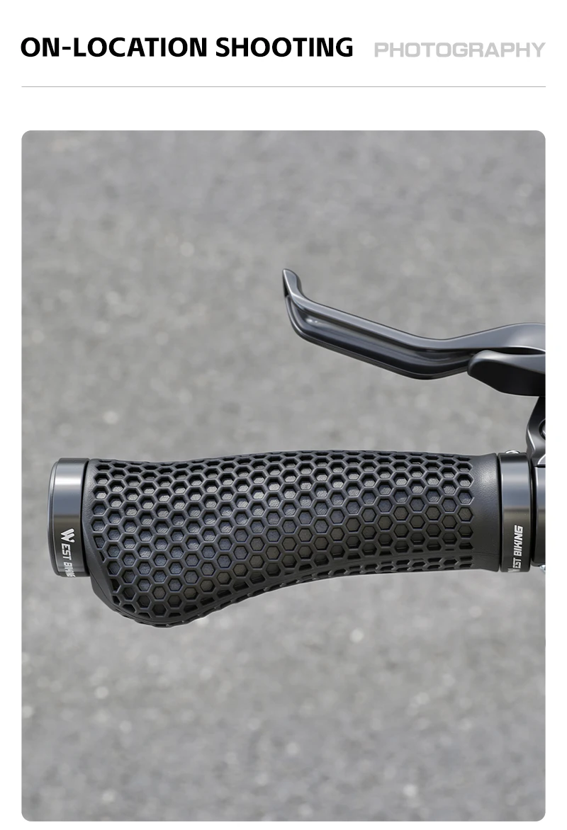 WEST BIKING 3D-Waben-Fahrradlenkergriffe Rutschfest Stoßdämpfend MTB Rennrad Lenkergriff Gummi-Fahrradzubehör – Detail 15