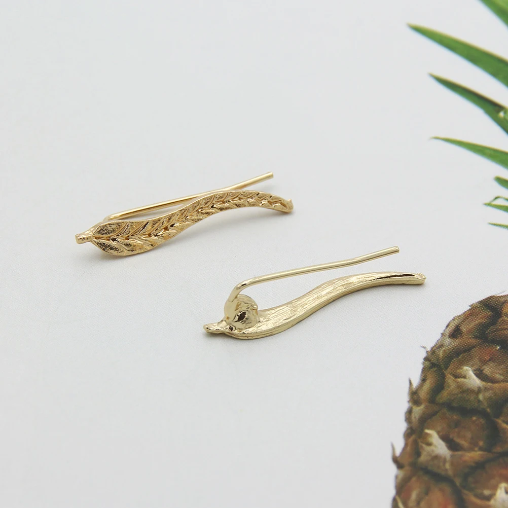 

Leaf Ear Clip Earrings Women Jewelry Unique Handmade Crawler Chic Cuff Climers Versatile Daily Wear Formal Occasions Premium