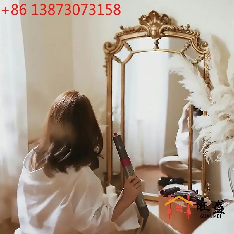 European dressing bedroom desktop wall hanging American French retro hanging mirror