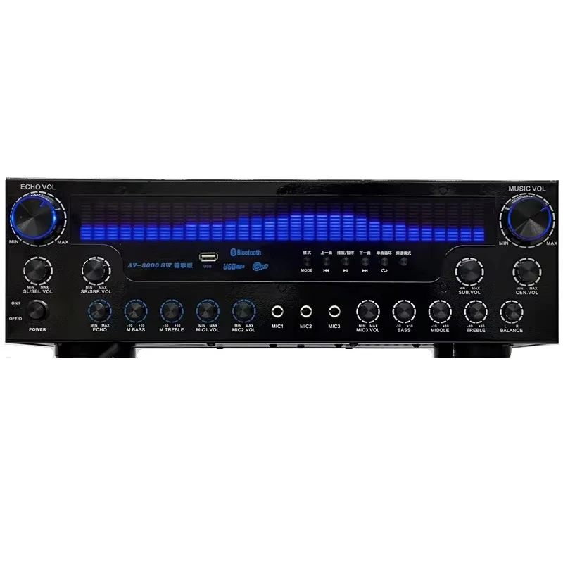2pcs AV-8000SW 7.1 Channel 2200W BT Home Theater Receiver Premium Edition