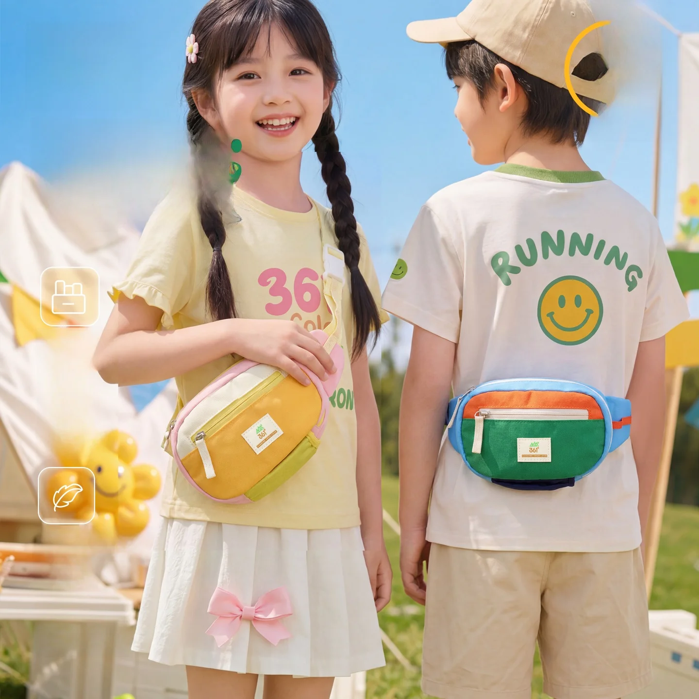 子供用クロスボディバッグ超軽量大容量チェストバッグ甘くてかわいいトレンディボーイズウエストバッグ多層パーティション
