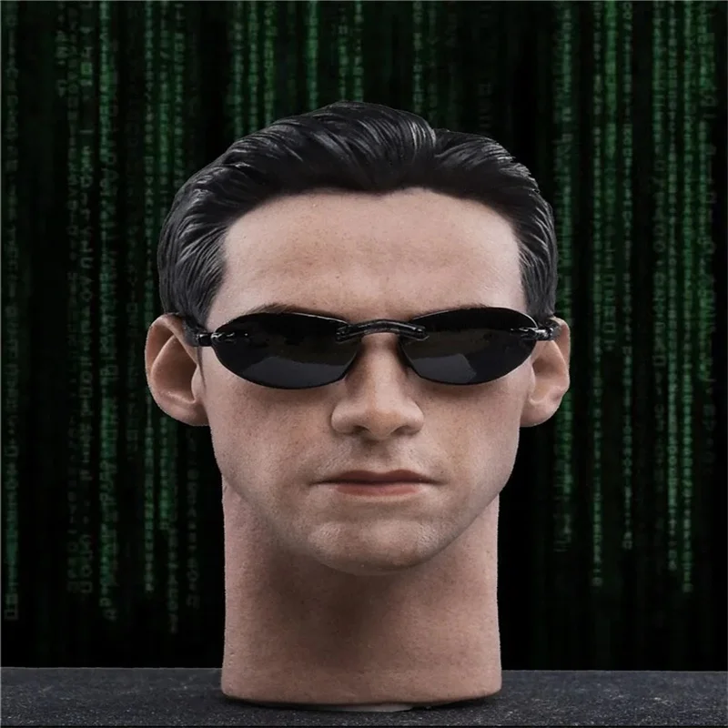 

JXTOYS JX033 1/6 Male Soldier Keanu Reeves Head Carving Give Away Glasses Model Fit 12'' Action Figure Body In Stock