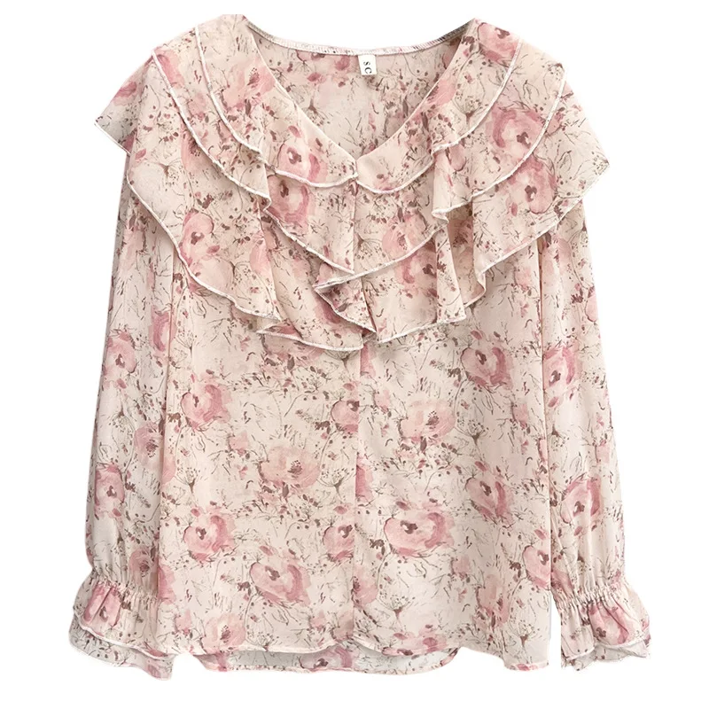 

100kg New Summer Blouses Fashion And Elegant Thin Chiffon Plus Size Sun Protective Top For Women 670