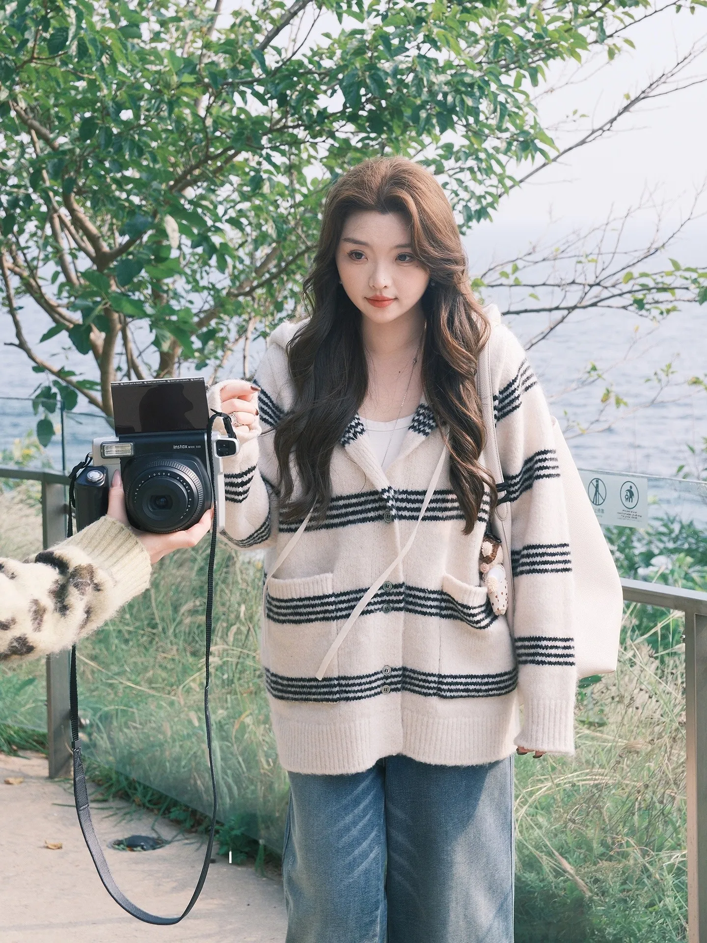 

Loose Fit Striped Knitwear Sweater Lazy Sle Autumn Winter New Arrival Women's plus Size Inner Wear Casual Long Sve Top