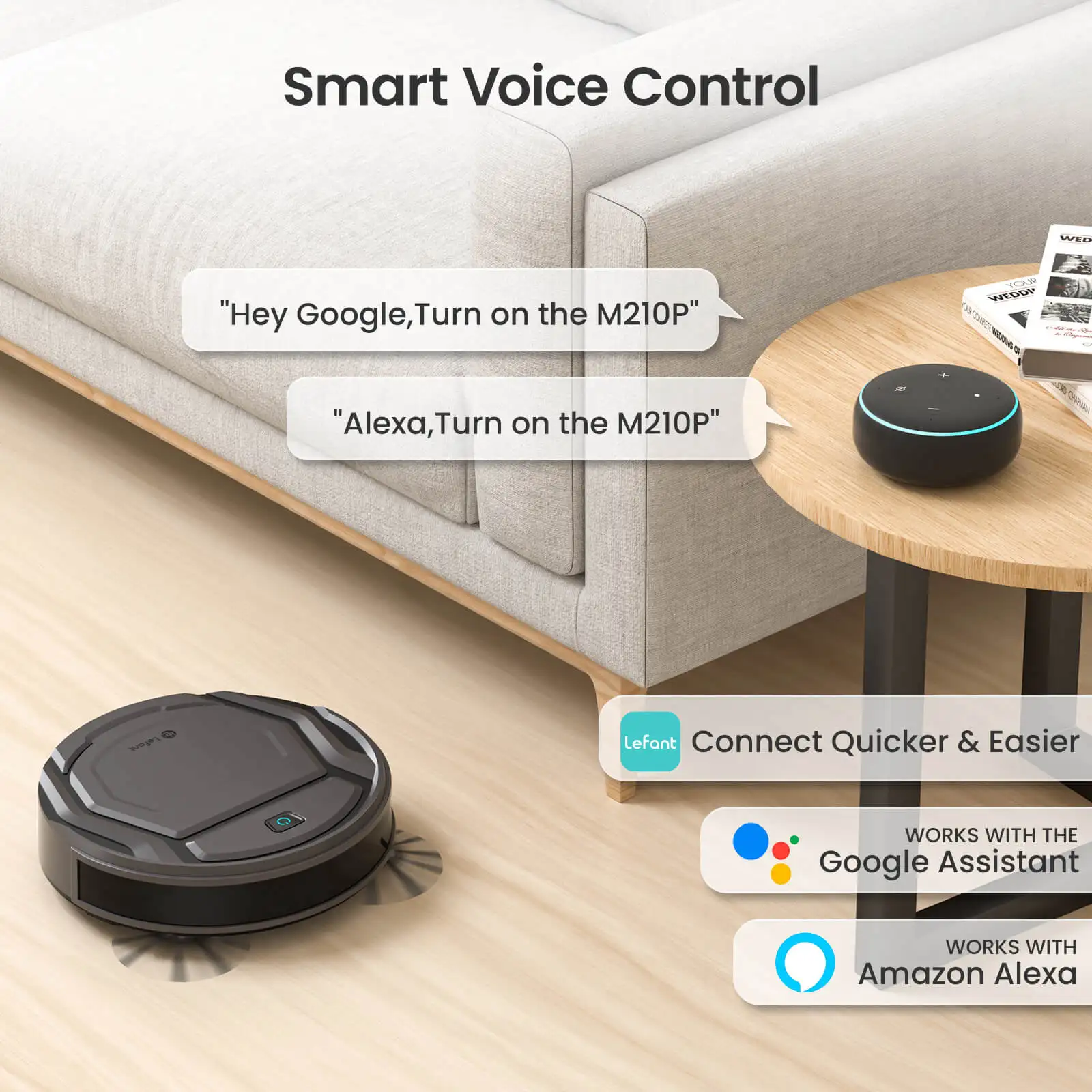 Lefant m210pro robot vacuum čistič vykouřit a zametat 2-in-1 mini app/google/alexa ovládání 6pro úklid režimech pro zvířátko vlasy natvrdo podlaha