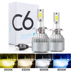 Faro Led antiniebla para coche, Bombilla H7, H4, H8, H1, H3, H11, HB3, 9005, HB4, 9006, 9007, 880, 881, azul hielo, blanco, amarillo, 2 uds.