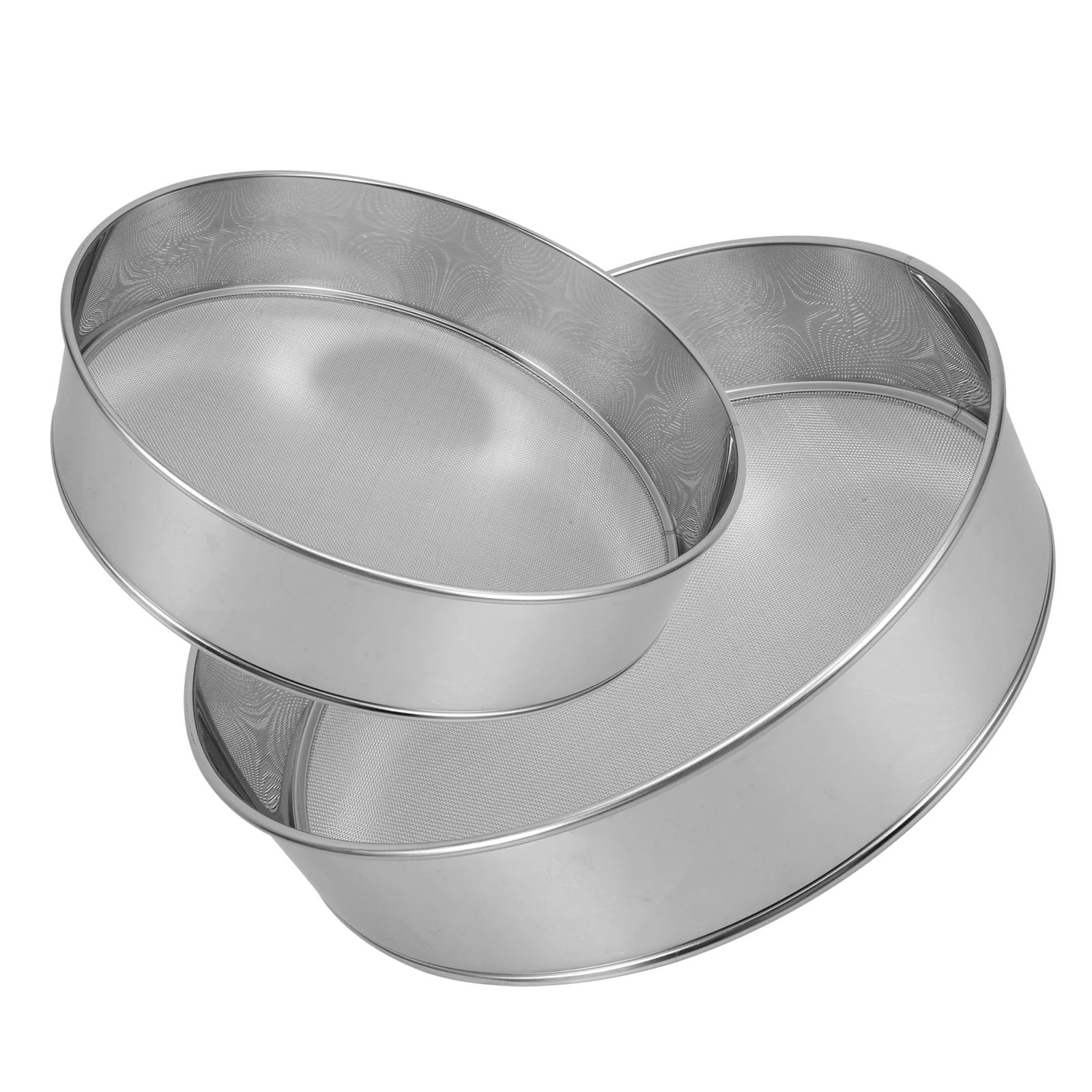 

2pcs Stainless Steel Flour Sifter 60 Mesh 15cm 40 Mesh 20cm H held Baking Tool Fine Strainer Sieve for Kitchen