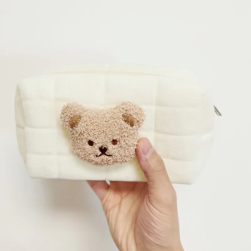 Cute Bear Make Up Cosmetic Bags for Girls Baby Organizer Diaper Toiletry Bag Portable Diaper Caddy Pouch Baby Items