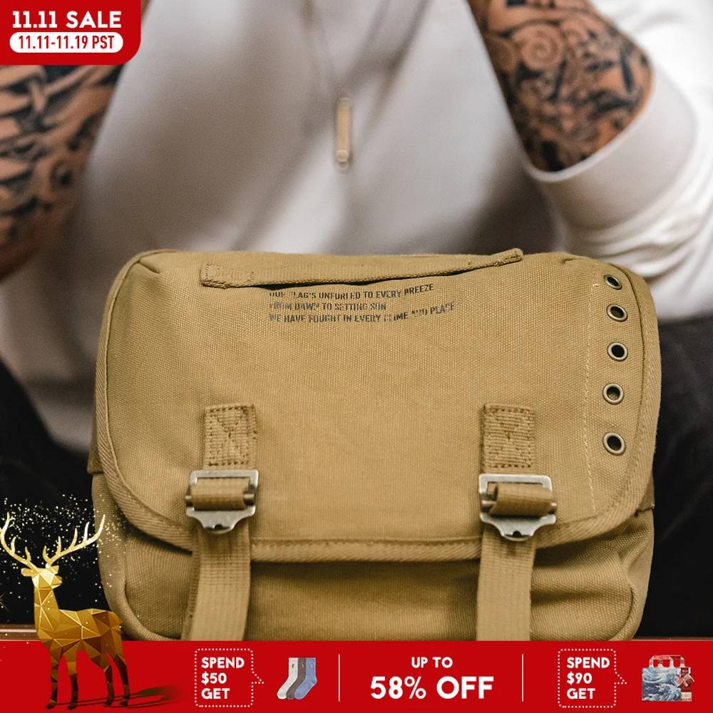 

Сумочка-мессенджер Maden в стиле ретро M1961 из потертой ткани с надписью, регулируемая портативная мужская сумка на плечо