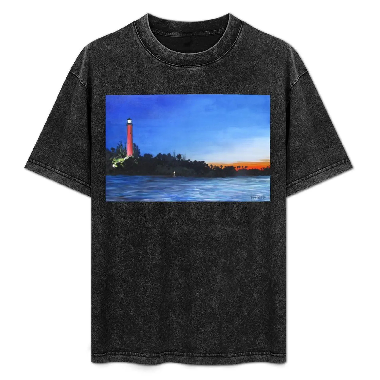 

Jupiter Lighthouse at Dawn T-Shirt Trendy Casual Short Sleeve Shirt