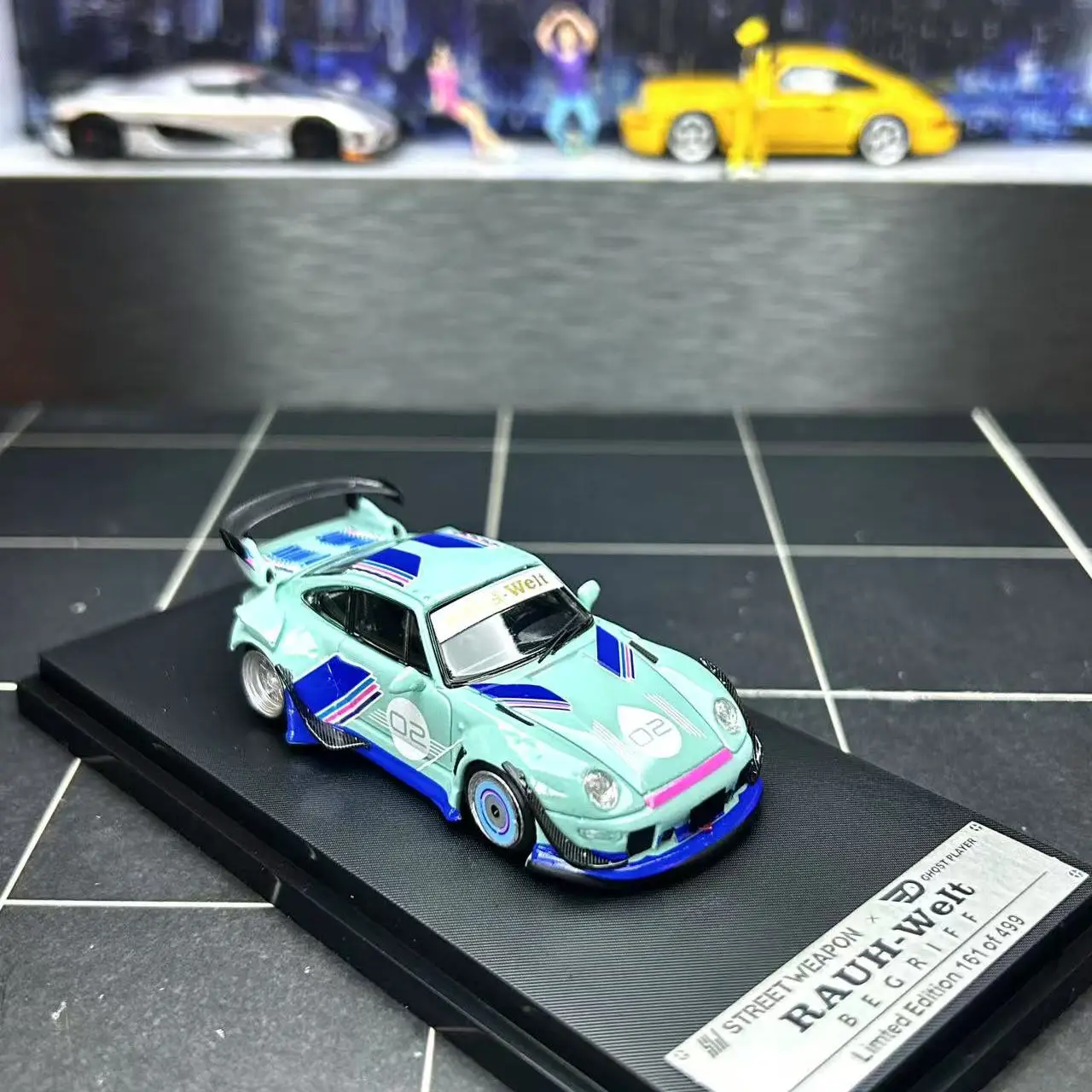 Diecast SW 1:64 Skala Porsche 993RWB Modifiziertes Legierungsautomodell Sammlerspielzeug Geschenk Souvenir Display Ornament