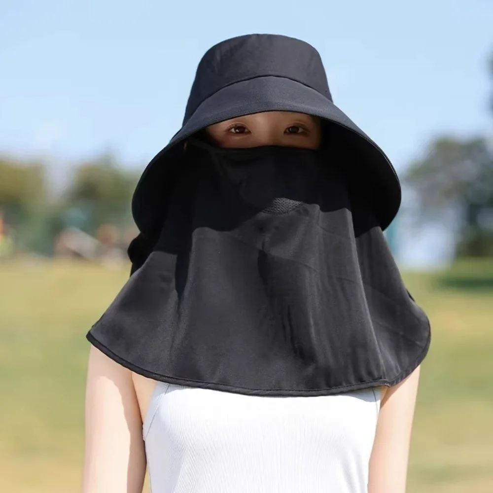

Wide Brim Sunscreen Fisherman Hat Lightweight Breathable Picking Tea Hat Neck Guard UV Protection Neck Flap Hat Hiking