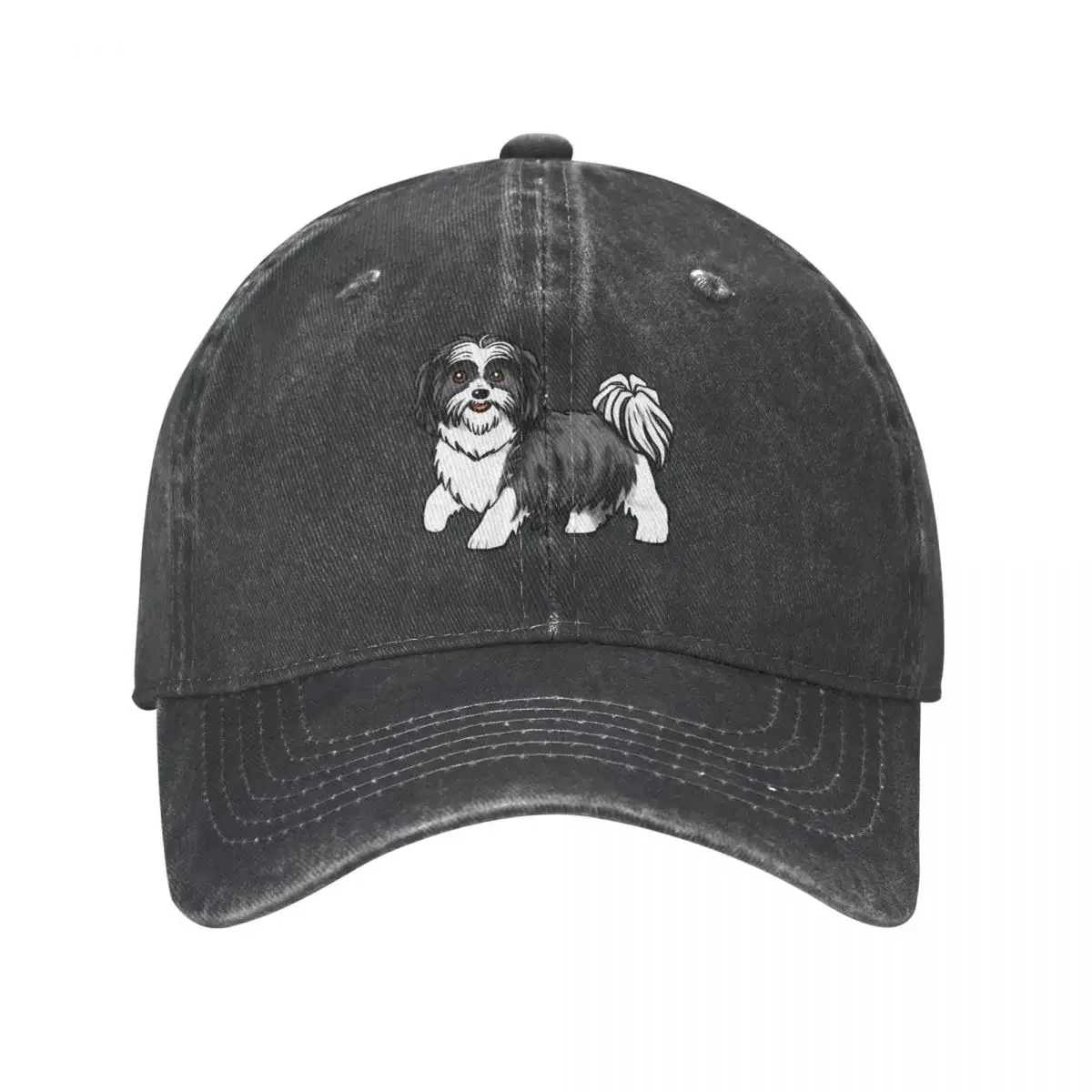 Shih Tzu - Double Colored Black and White Cowboy Hat Ball Cap Designer Hat Woman Hats Men's