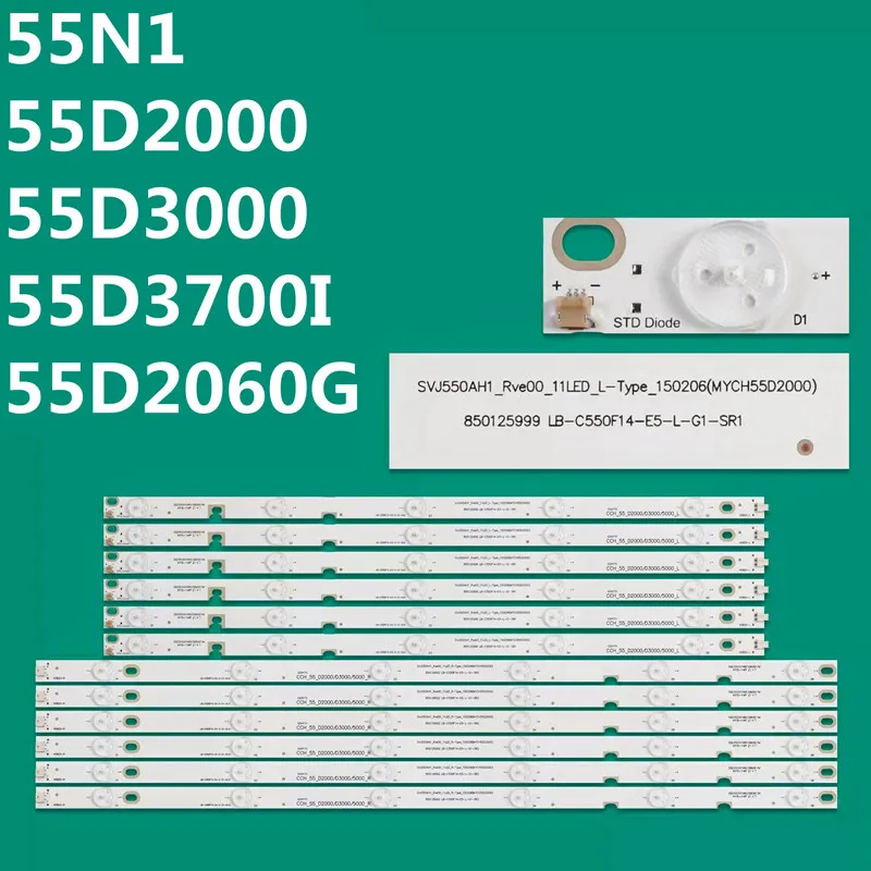 

12PCS ED Strips SVJ550AD6 SVJ550AH1 LB55061 LB-C550F14-E4-S-G1-SE2 For 55D2000 55D3000 55D3700I LE55A6R9A LU55V809 C550F15-E6-H