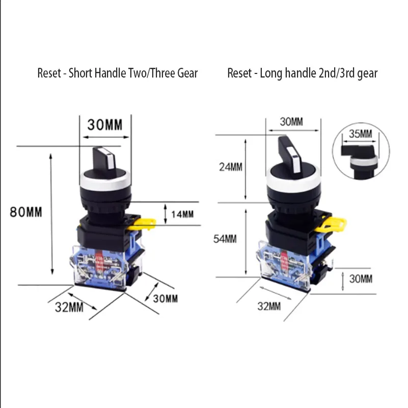 Two speed and three speed self reset rotary switch LA38-20X33 normally open and normally closed selection conversion knob switch