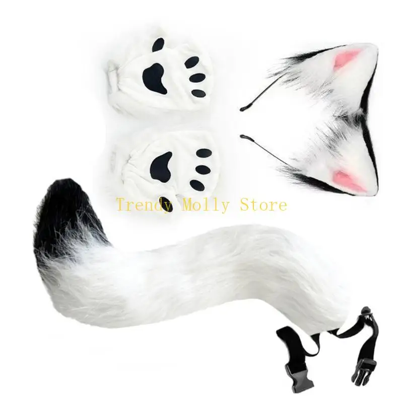 Guantes juego rol sintético no alérgicos N5KB, Plan agarre animal realista, para disfraces